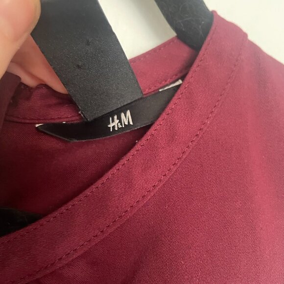 H&M Burgundy Peplum Dress - Picture 4 of 4